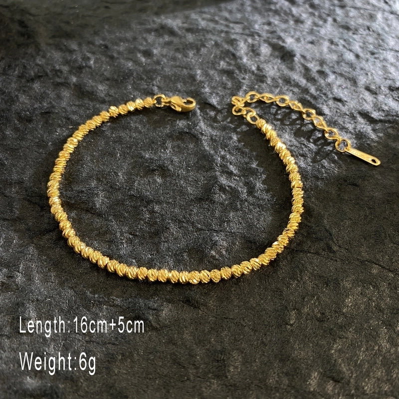 Minimalist Heart Shape Solid Color Titanium Steel 18K Gold Plated Bracelets In Bulk