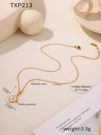 Elegant Square 304 Stainless Steel Shell 18K Gold Plated Plating Jewelry Set