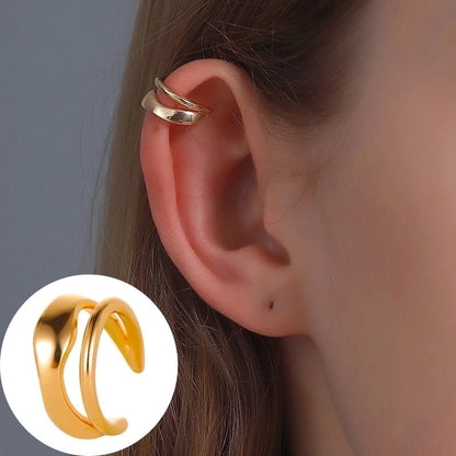 1 Piece Minimalist Commute Geometric Inlay Copper Zircon Ear Cuffs