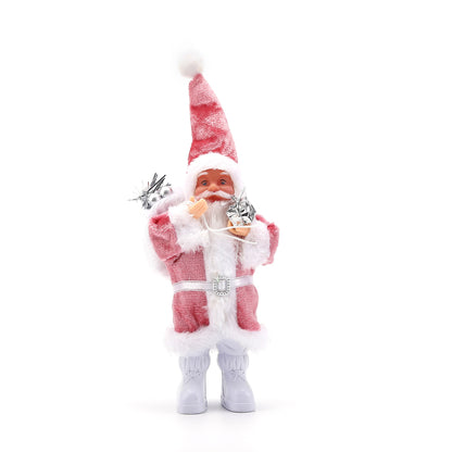 Cartoon Fabric Plush Standing Santa Claus Doll Christmas Decoration Desktop Ornament