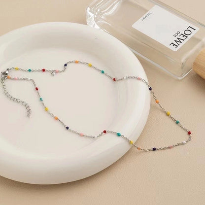 Lady Sweet Heart Shape Flower Fish Tail Imitation Pearl Alloy Inlay Rhinestones Women\'s Necklace