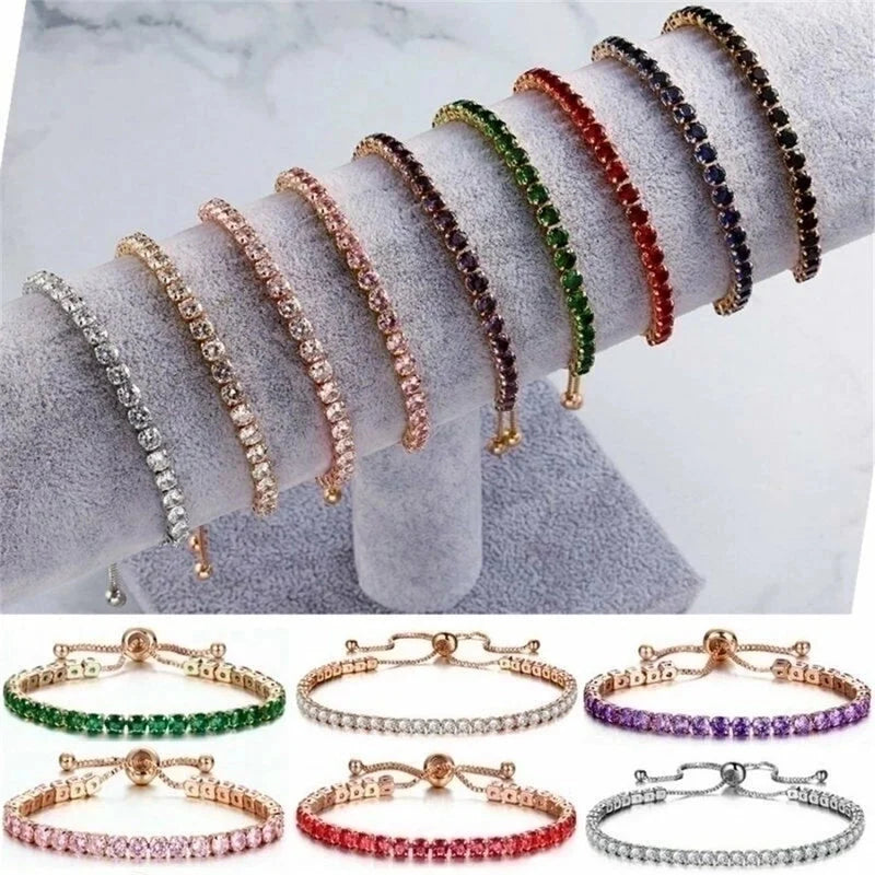Fashion Round Copper Plating Inlay Rhinestones Bracelets 1 Piece