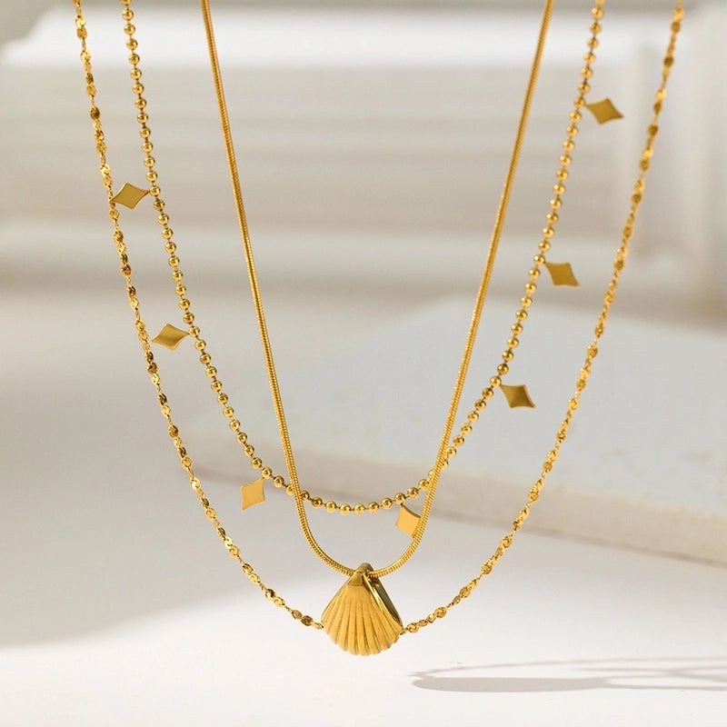 Modern Style Classic Style Devil's Eye Oval Heart Shape Titanium Steel Plating Stainless Steel Necklaces