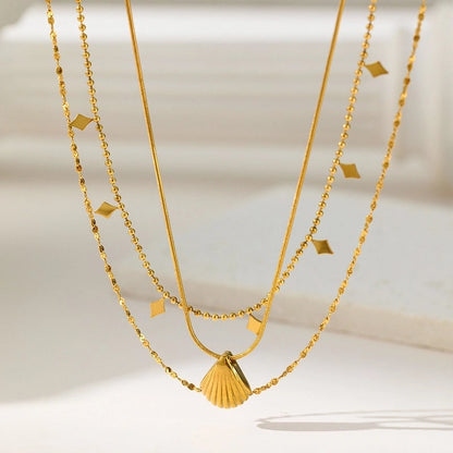 Modern Style Classic Style Devil's Eye Oval Heart Shape Titanium Steel Plating Stainless Steel Necklaces