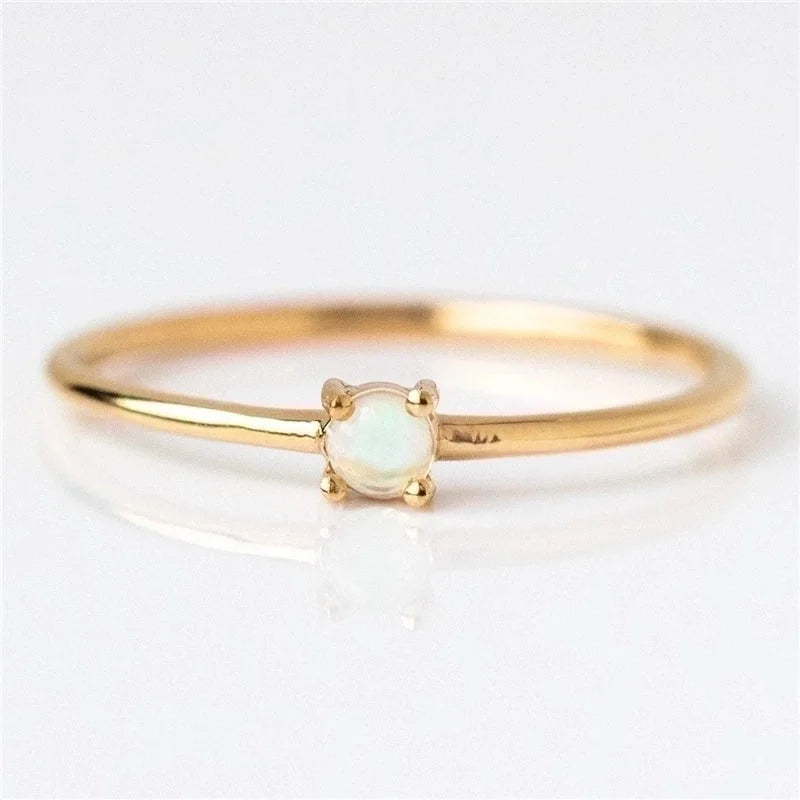 Minimalist Geometric Copper Gold Plated Artificial Pearls Rings