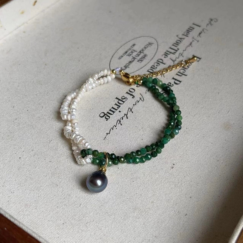 Minimalist Classic Style Round Freshwater Pearl Beaded Bracelets