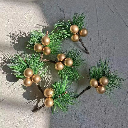 Christmas Simulation Pine Needle Strip Pine Leaf Mini Christmas Tree Accessories Gift Box Decoration Simulation Flower Christmas Decoration Ornaments