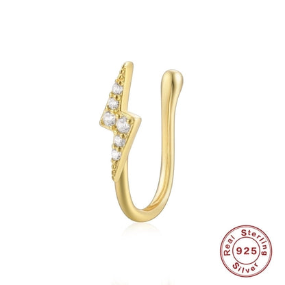 1 Piece Nose Rings & Studs Minimalist Geometric Water Droplets Flower 925 Sterling Silver Plating Inlay Zircon