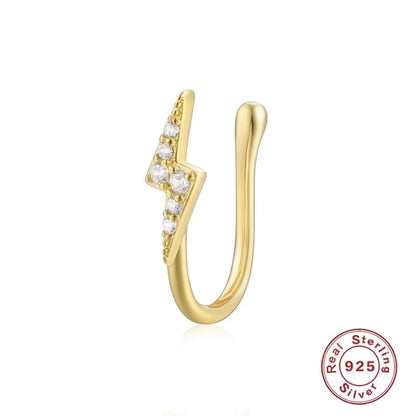 1 Piece Nose Rings & Studs Minimalist Geometric Water Droplets Flower 925 Sterling Silver Plating Inlay Zircon