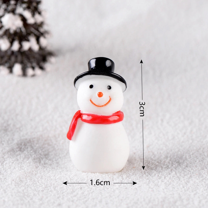 New Christmas Old Man Snowman Micro Landscape Snow Scene Train Box Christmas Socks Small Gift Bells Resin Ornaments