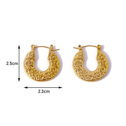 1 Pair Minimalist Geometric 304 Stainless Steel 18K Gold Plated Earrings