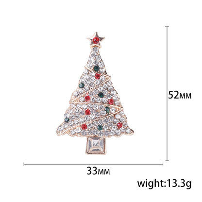 Fashion Pin Christmas Tree Alloy Inlay Rhinestones Women'S Brooches