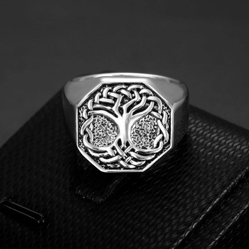 Hip-Hop Retro Punk Tree 304 Stainless Steel Men'S Rings