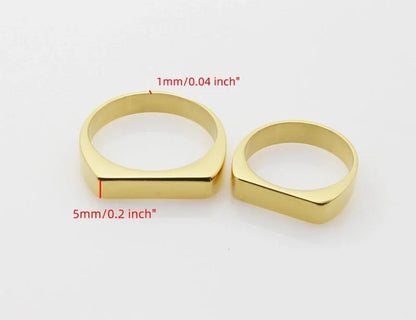 Minimalist U Shape Titanium Steel Plating Rings