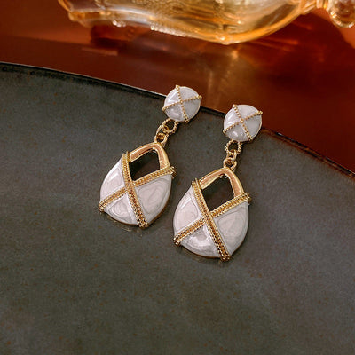 2 Pieces Mid-century Modern Round Geometric Copper Electroplating Earrings