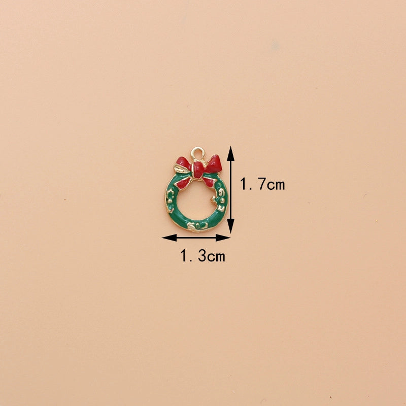 10 PCS/Package 17*13mm Alloy Christmas House Wreath Pendant Jewelry Accessories