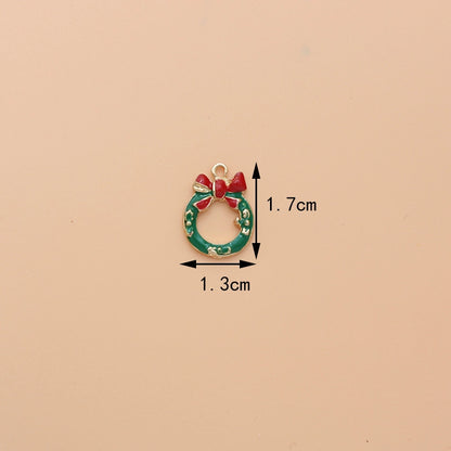 10 PCS/Package 17*13mm Alloy Christmas House Wreath Pendant Jewelry Accessories