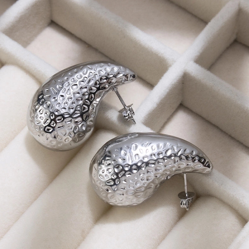 1 Pair Fashion Solid Color Plating 304 Stainless Steel 18K Gold Plated Earrings