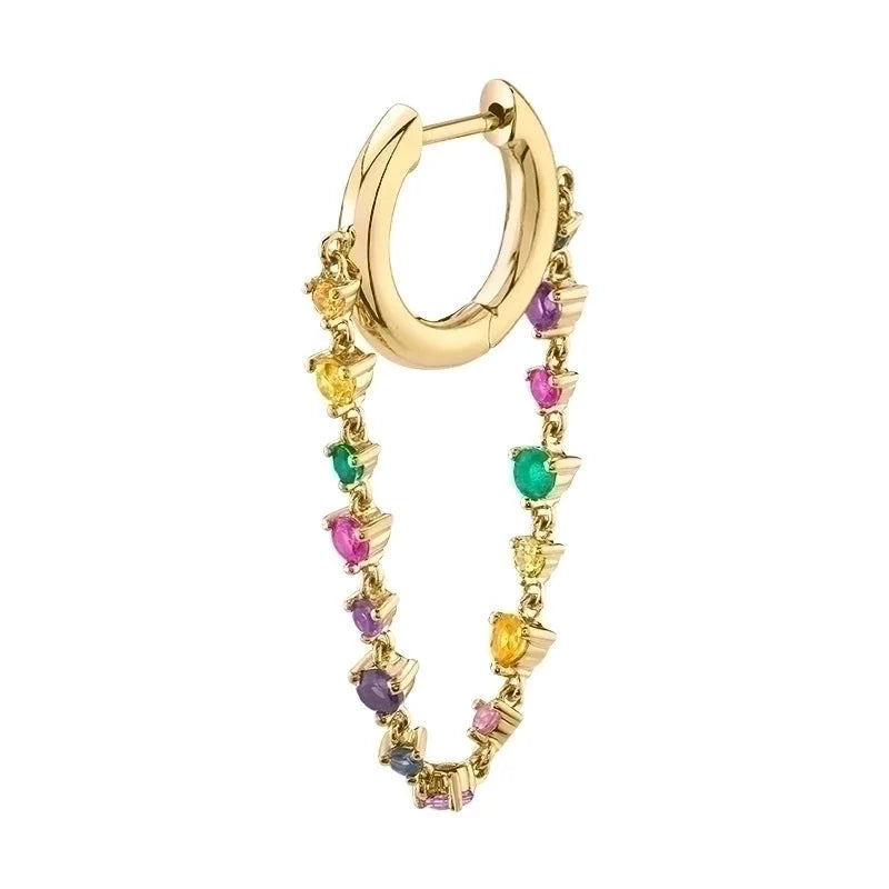 1 Pair Minimalist Waves Flower Plating Inlay Copper Zircon Drop Earrings