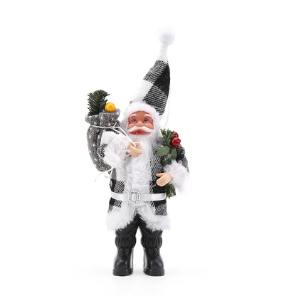 Cartoon Fabric Plush Standing Santa Claus Doll Christmas Decoration Desktop Ornament