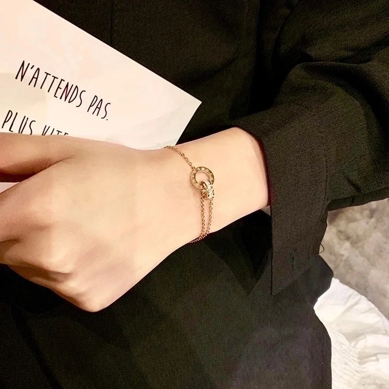 Fashion Letter Titanium Steel Plating Bracelets 1 Piece