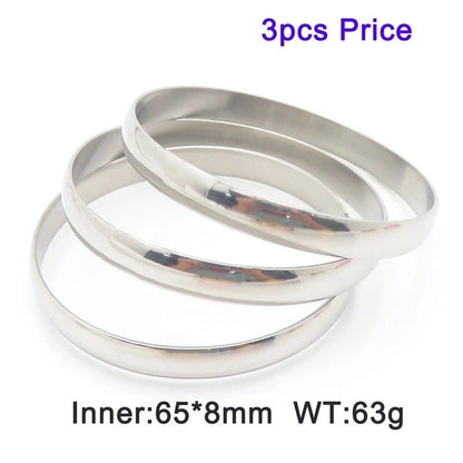 Minimalist Round Stainless Steel 18K Gold Plated Bangle In Bulk