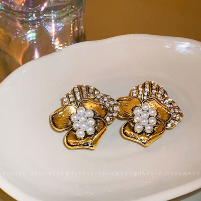 2 Pieces Mid-century Modern Round Geometric Copper Electroplating Earrings