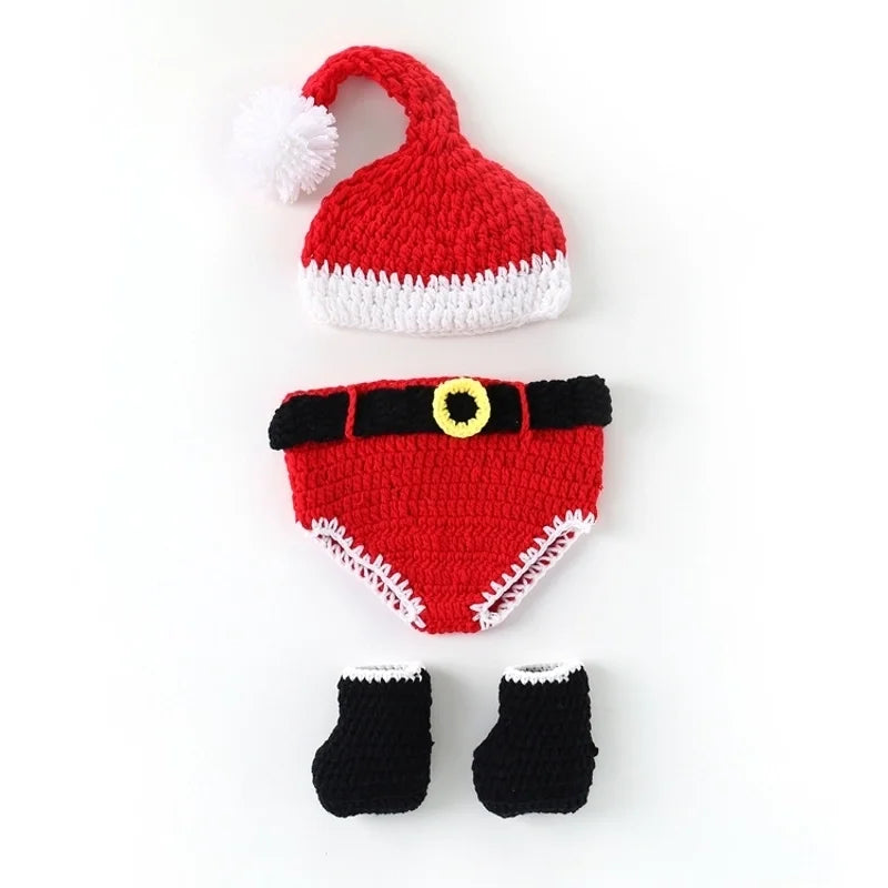 Baby Girl's Baby Boy's Basic Christmas Hat Pleated Wool Cap