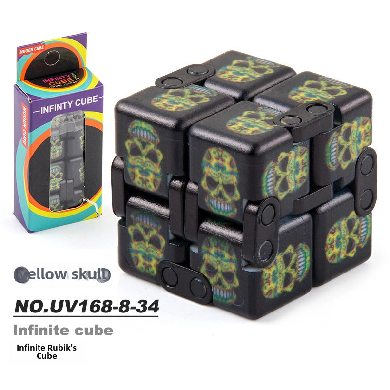 New Strange Decompression Toy UV Printing Infinite Rubik's Cube Decompression Folding Changeable Rubik's Cube Fingertip Rubik's Cube Manufacturer Resources