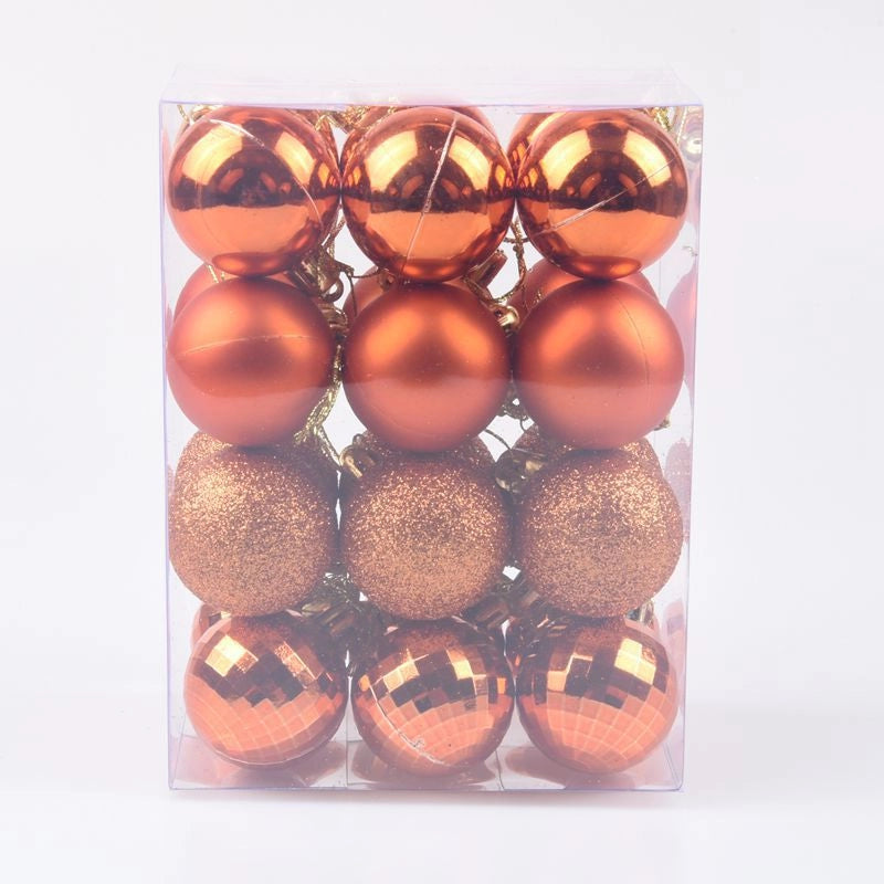 Christmas Ball 24 PCs 4cm Christmas Color Ball Plastic Bright Plating Ball Christmas Tree Decorations