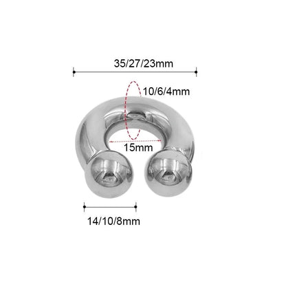 Stainless Steel U-Shaped Horseshoe Large Size Inner And Outer Teeth Earrings Nose Ring Breast Ring Auricle Punk Genital