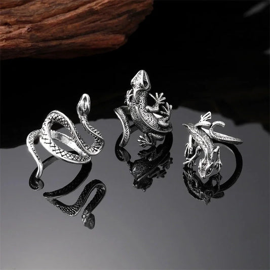 Fashion Snake Lizard 201 Stainless Steel Alloy Rings