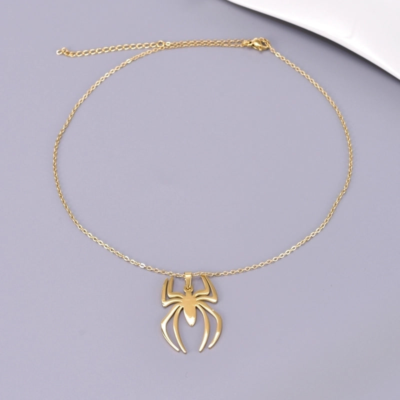 Elegant Minimalist Solid Color Spider 304 Stainless Steel Titanium Steel Pendant Necklace