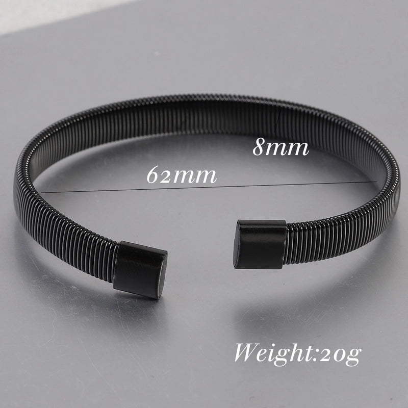 Minimalist Solid Color Titanium Steel Plating Cuff Bracelets