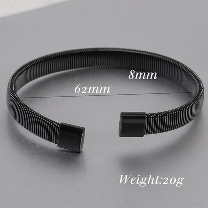 Minimalist Solid Color Titanium Steel Plating Cuff Bracelets