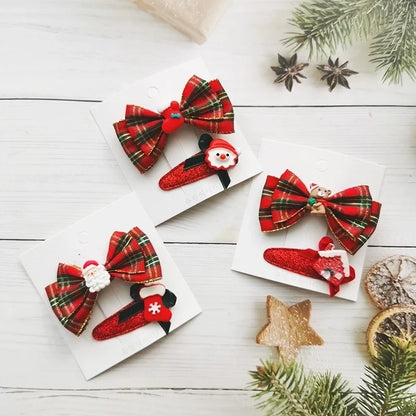 Fashion Plaid Bow Knot Cloth Hair Clip Hair Tie