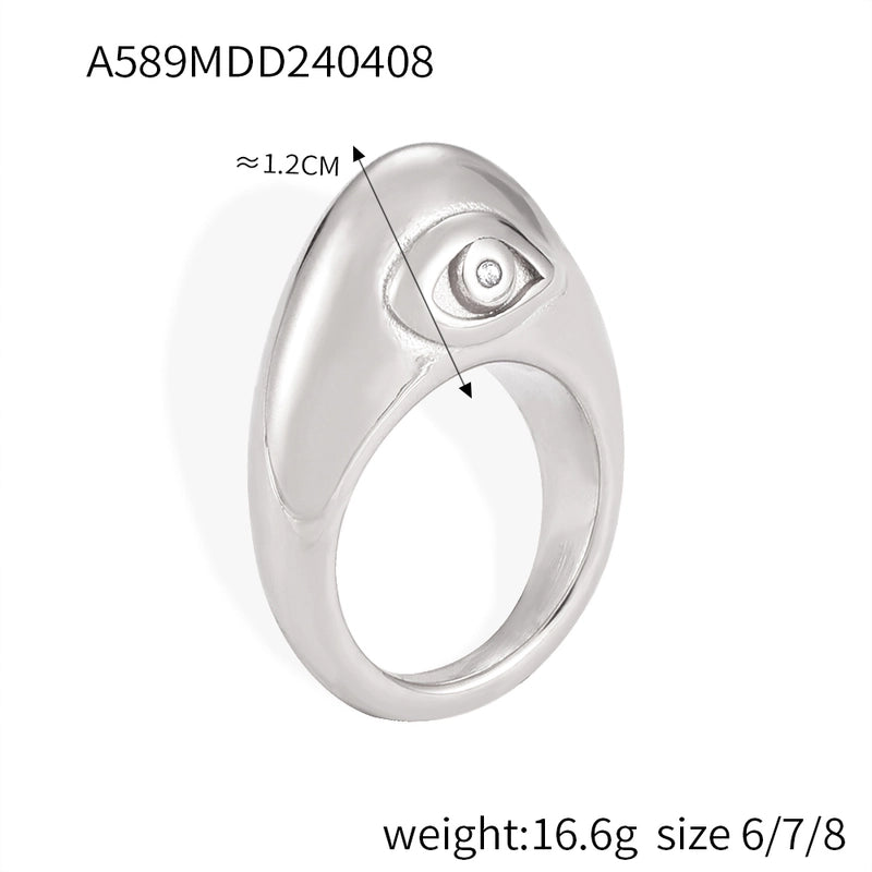 Casual Minimalist Commute Round Rectangle 304 Stainless Steel 18K Gold Plated Rhinestones Zircon Open Rings Rings In Bulk