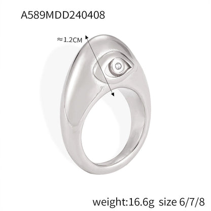 Casual Minimalist Commute Round Rectangle 304 Stainless Steel 18K Gold Plated Rhinestones Zircon Open Rings Rings In Bulk