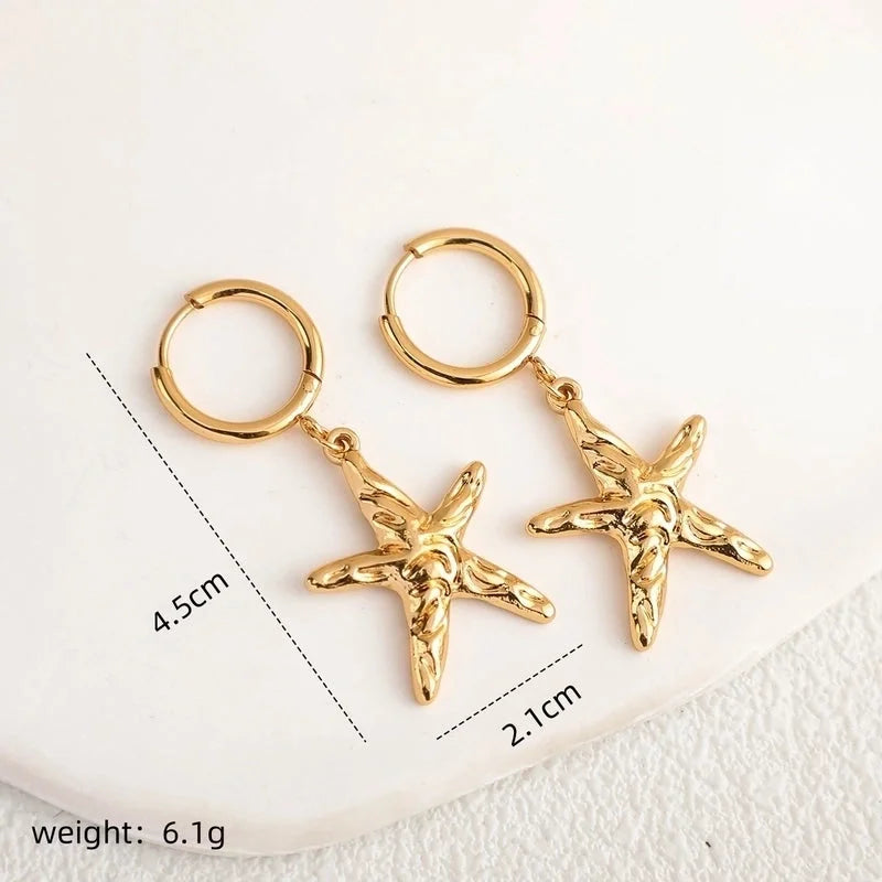 Geometry Ear Ring Affordable Luxury Style Short Tassel Earrings Eardrops Ocean Series Stainless Steel Earrings