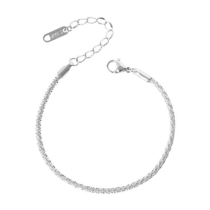 Minimalist Solid Color Titanium Steel Bracelets Anklet Necklace