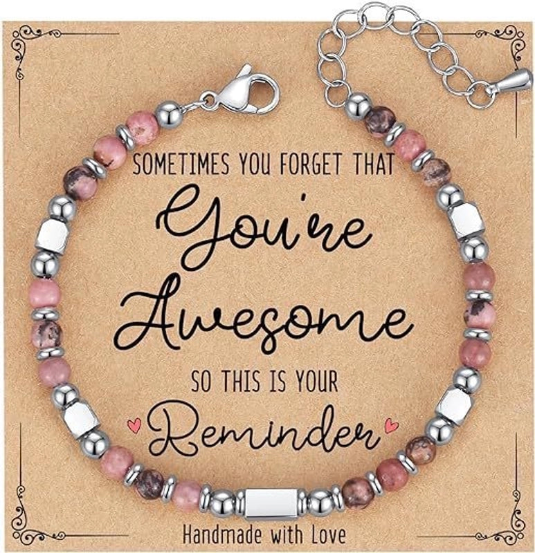 Minimalist Classic Style Round 304 Stainless Steel Natural Stone Bracelets In Bulk