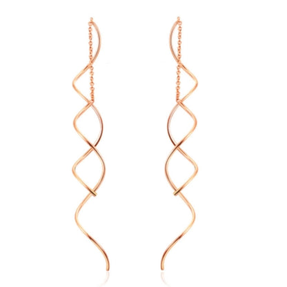 Korean Style S-shaped Long Tassel Earrings Curved Twisted Spiral Earrings