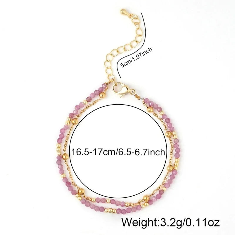 Elegant Geometric 304 Stainless Steel Semi-precious Stone Bracelets In Bulk