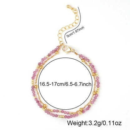 Elegant Geometric 304 Stainless Steel Semi-precious Stone Bracelets In Bulk