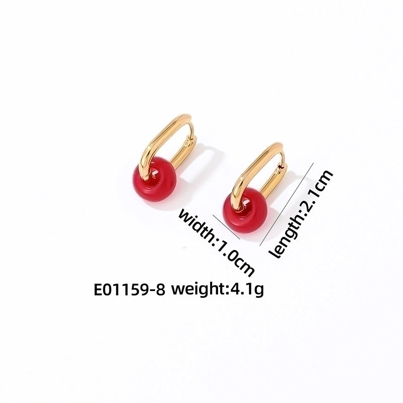 1 Pair Minimalist Oval Plating 304 Stainless Steel Gold Plated Earrings