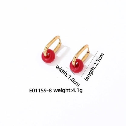 1 Pair Minimalist Oval Plating 304 Stainless Steel Gold Plated Earrings