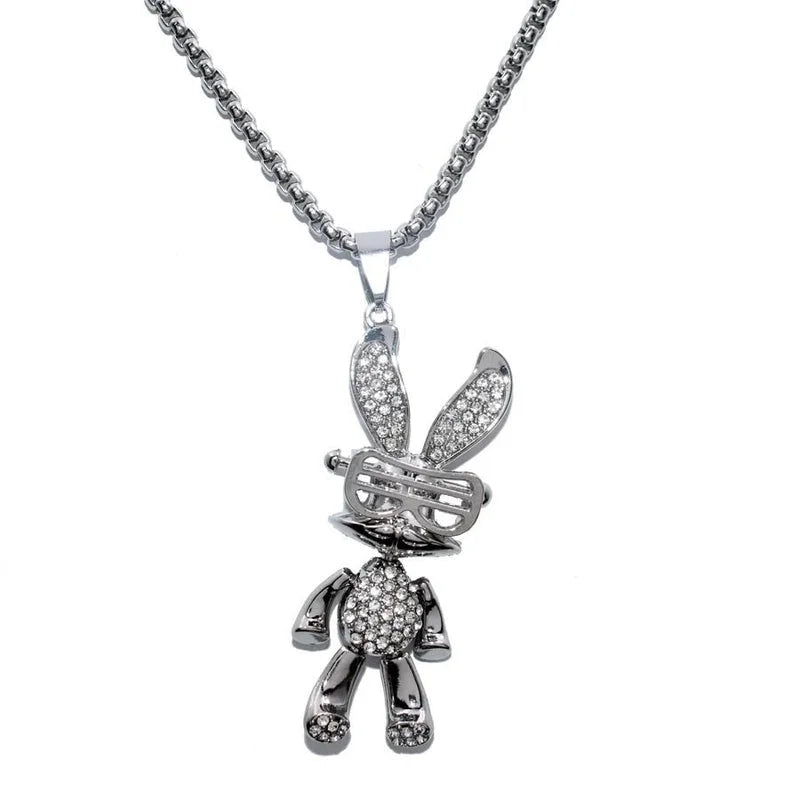 Hip-hop Animal Cartoon Character Alloy Titanium Steel Pendant Necklace In Bulk