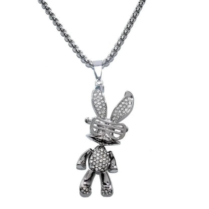Hip-hop Animal Cartoon Character Alloy Titanium Steel Pendant Necklace In Bulk