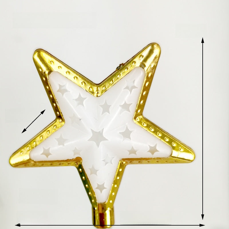 10 Pieces Transparent Round Ball Snowflake Small Five-star Christmas Tree Light String Accessories Five-pointed Star Tree Top Star Christmas Decoration
