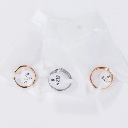 2 Pieces Minimalist V Shape Titanium Steel Zircon Rings
